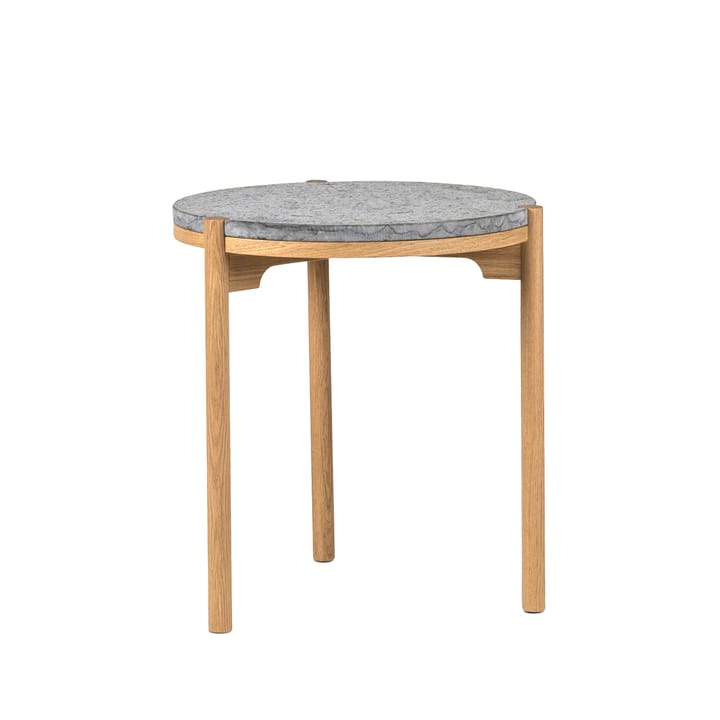 Dondo Beistelltisch weiß pigmentierte Eiche Ø45 cm - Gehobelter Kalkstein - Mavis