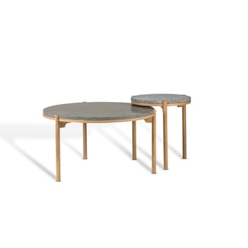 Dondo Beistelltisch weiß pigmentierte Eiche Ø45 cm - Gehobelter Kalkstein - Mavis