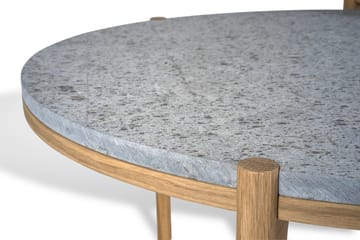 Dondo Beistelltisch weiß pigmentierte Eiche Ø45 cm - Gehobelter Kalkstein - Mavis