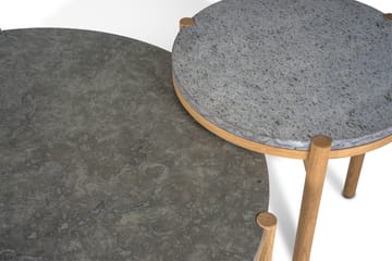Dondo Beistelltisch weiß pigmentierte Eiche Ø45 cm - Gehobelter Kalkstein - Mavis