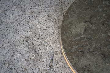 Dondo Beistelltisch weiß pigmentierte Eiche Ø45 cm - Geschliffener Kalkstein - Mavis