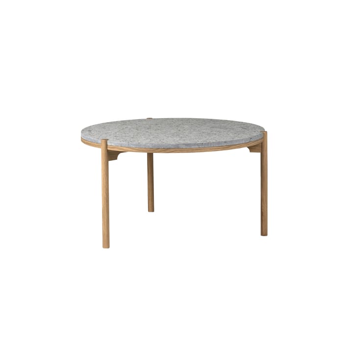 Dondo Couchtisch weiß pigmentierte Eiche Ø80 cm - Gehobelter Kalkstein - Mavis