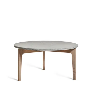 Höllviken Couchtisch Ø80 cm - Kalkstein-weiß pigmentierte Eichenbeine - Mavis