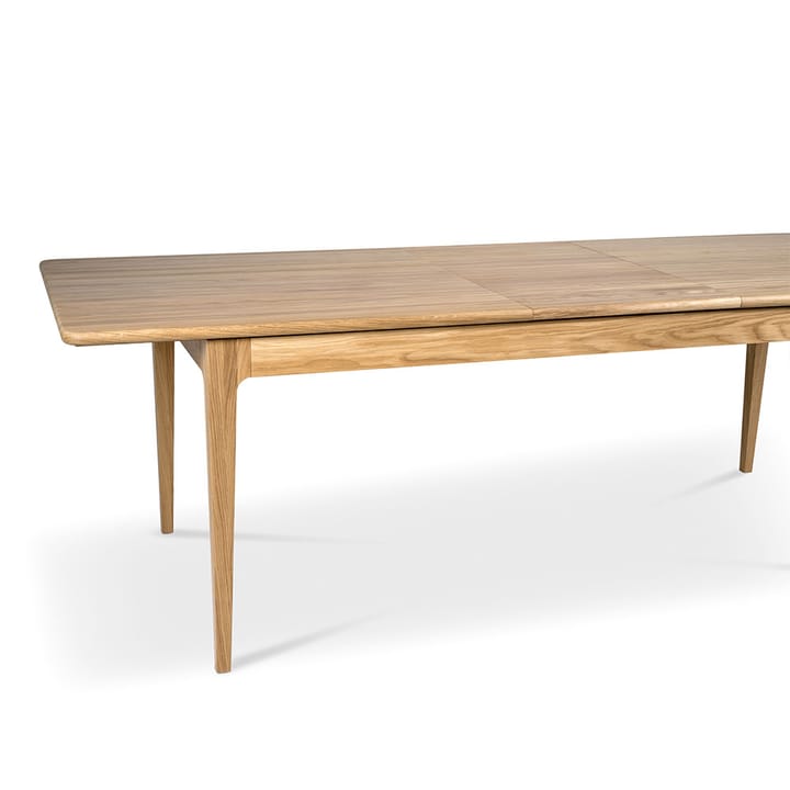 Höllviken Esstisch, Eiche weißpigmentiert mattlack-1 Einlage-beige MDF á 50 cm Mavis