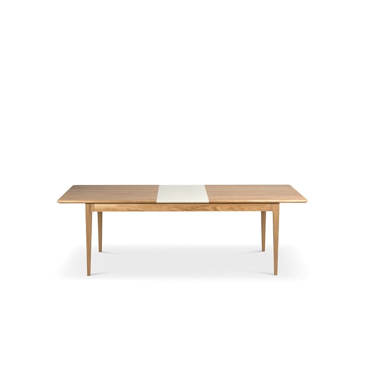 Höllviken Esstisch - Eiche weißpigmentiert mattlack-1 Einlage-beige MDF á 50 cm - Mavis