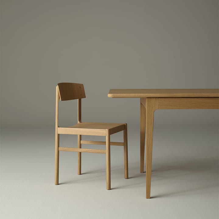 Höllviken Esstisch, Eiche weißpigmentiert mattlack-1 Einlage-beige MDF á 50 cm Mavis