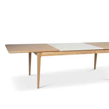 Höllviken Esstisch - Eiche wei�ßpigmentiert seidenmattlackiert, 2-teilig, beige MDF á 50 cm - Mavis