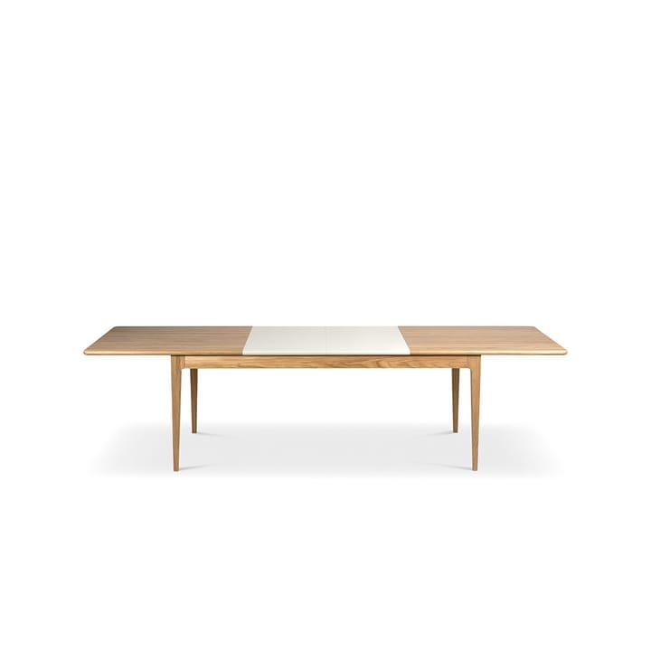 Höllviken Esstisch - Eiche weißpigmentiert seidenmattlackiert, 2-teilig, beige MDF á 50 cm - Mavis