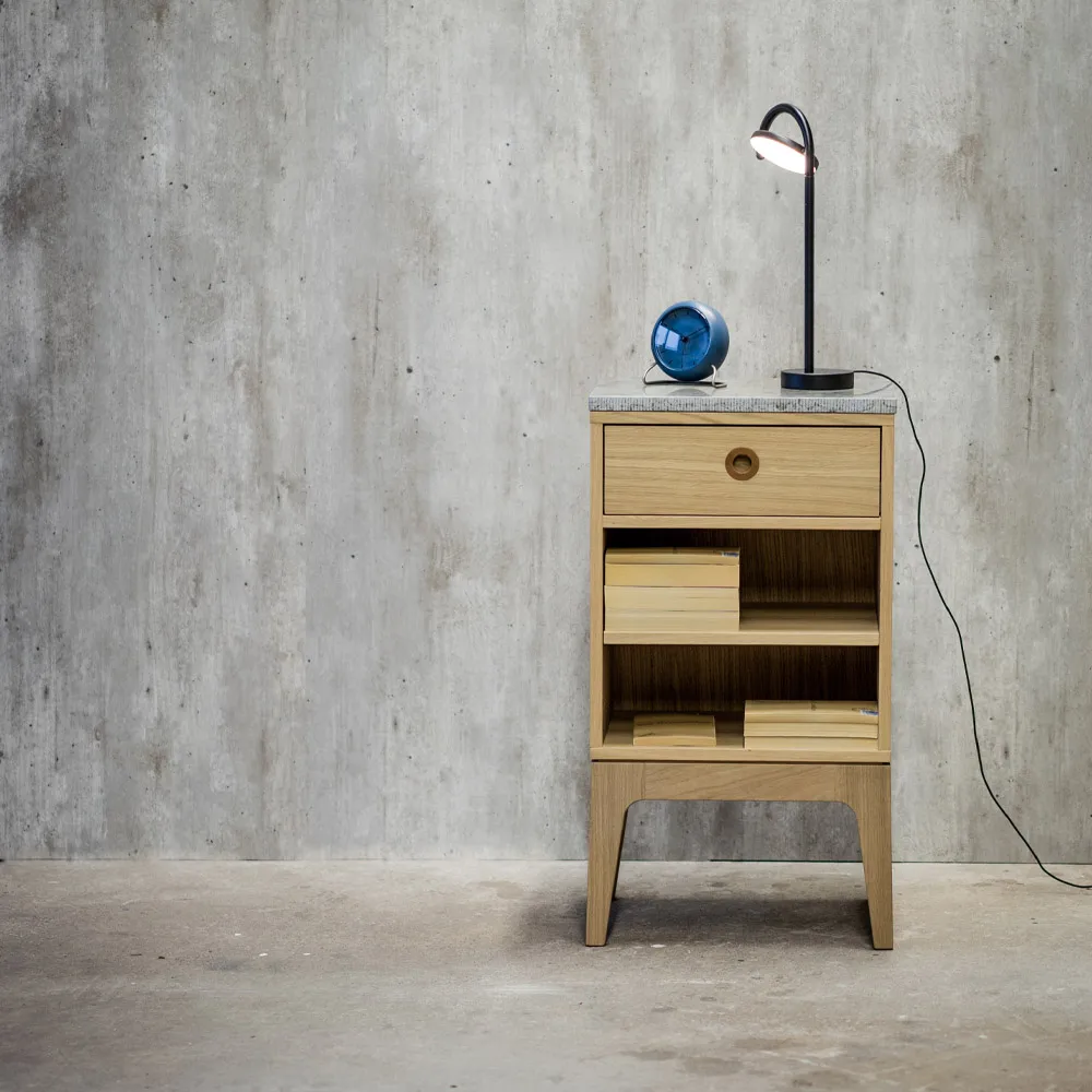 Höllviken Nachttisch, Eiche weißpigment, 1‑teilig Mavis