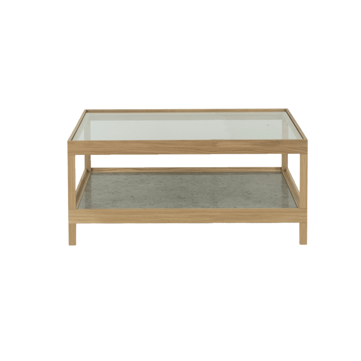 Ima Couchtisch 90x90 cm - Weißpig. matt lackierte Eiche, Kalkstein - Mavis