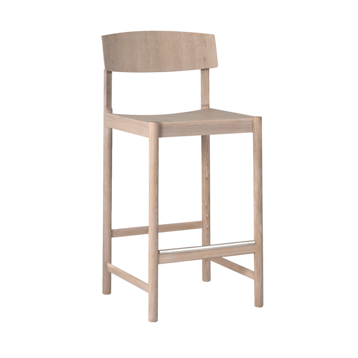 Rod Barhocker 65 cm, Weiß gewachstes Eichenholz Mavis