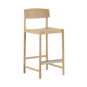 Rod Barhocker 65 cm - Weißpigmentierte, mattlackierte Eiche - Mavis