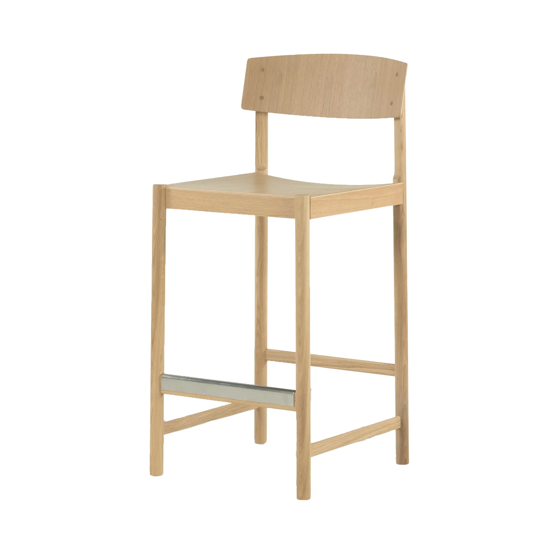 Rod Barhocker 65 cm, Weißpigmentierte, mattlackierte Eiche Mavis