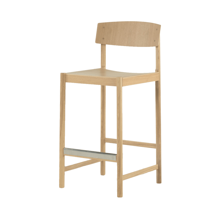 Rod Barhocker 65 cm - Weißpigmentierte, mattlackierte Eiche - Mavis