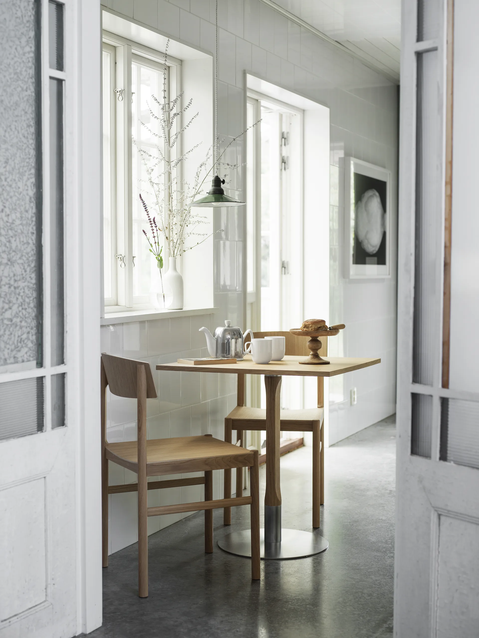 Rod Stuhl, Weißpigmentierte, mattlackierte Eiche Mavis