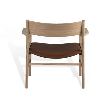 Siza Loungesessel - Weiß-pigmentierte mattlackierte Eiche-Cognac Tärnsjö Leder - Mavis
