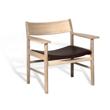 Siza Loungesessel - Weißpigment. mattlackierte Eiche-mocca Tärnsjöleder - Mavis