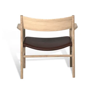 Siza Loungesessel - Weißpigment. mattlackierte Eiche-mocca Tärnsjöleder - Mavis