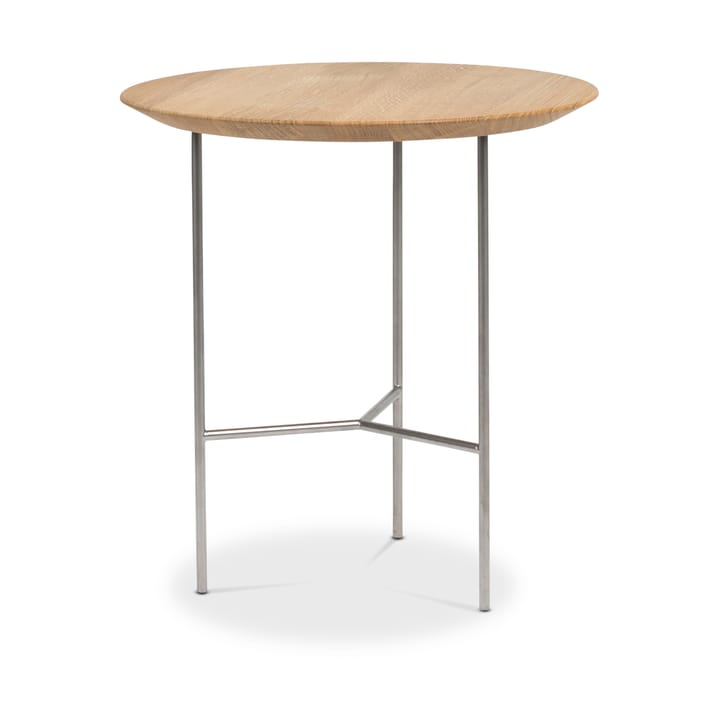 Tribeca Beistelltisch - Eiche geölt rustikal, satinverchromte Beine, Ø47 cm - Mavis