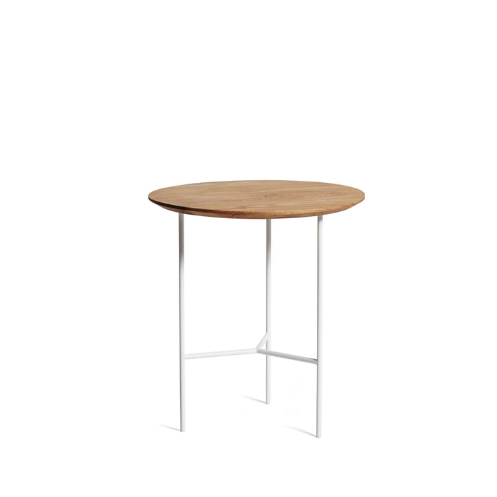 Tribeca Beistelltisch - Eiche geölt rustikal, weiße Beine, Ø47 cm - Mavis