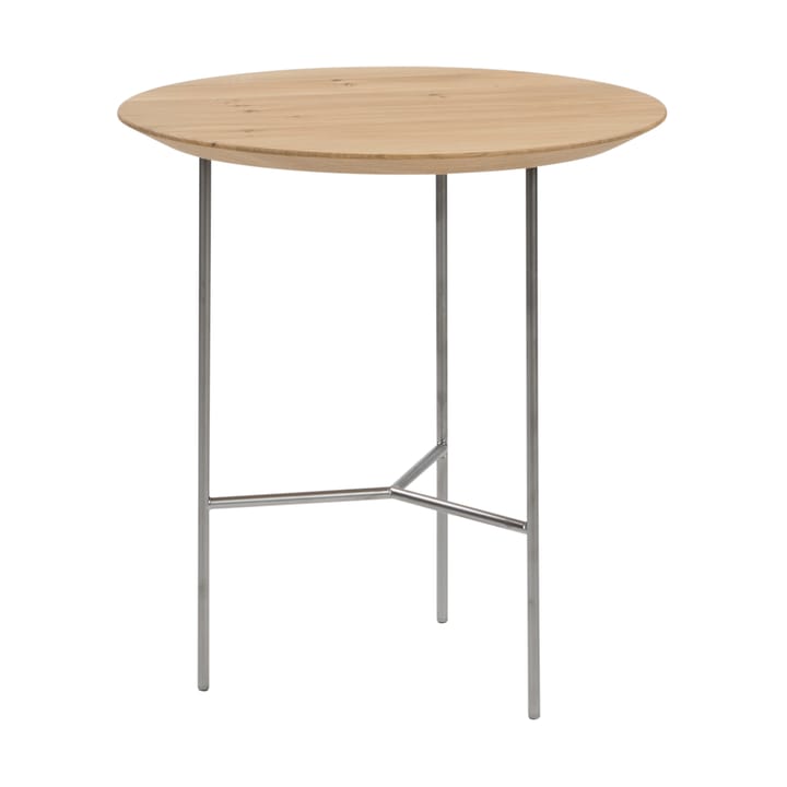 Tribeca Beistelltisch - Eiche lackiert, satinverchromte Beine, Ø47 cm - Mavis