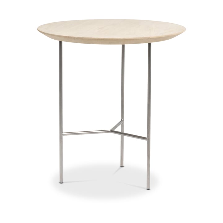 Tribeca Beistelltisch - Eiche natur, satiniertes Chromgestell, Ø47 cm - Mavis