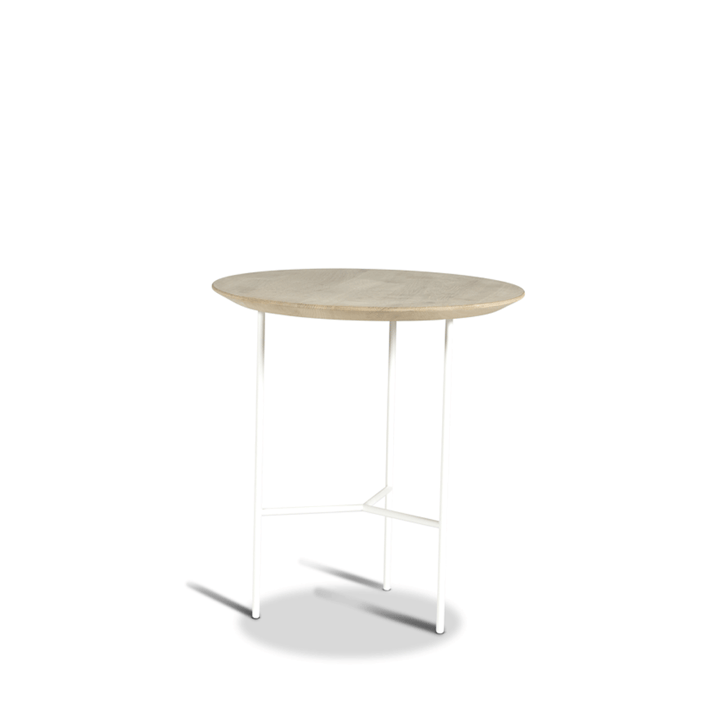 Tribeca Beistelltisch - Eiche seifengebeizt rustikal, weiße Beine, ø47 cm - Mavis