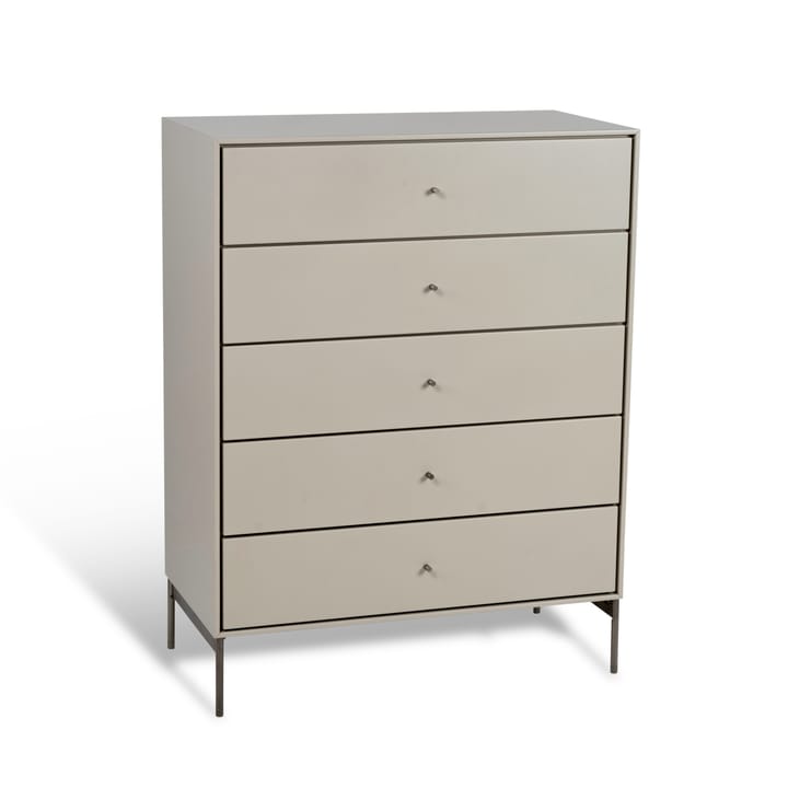 Volt Kommode 5 Schubladen beige, Details aus rostfreiem Stahl Mavis