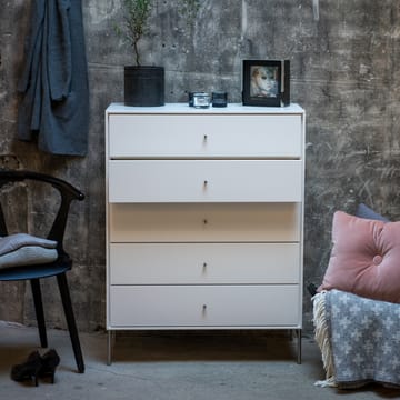 Volt Kommode 5 Schubladen weiß - Details aus rostfreiem Stahl - Mavis