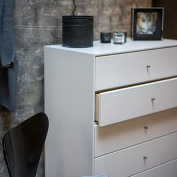Volt Kommode 5 Schubladen weiß - Details aus rostfreiem Stahl - Mavis
