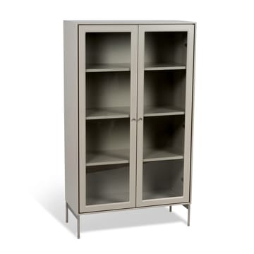Volt Vitrinenschrank 130 cm beige - Details aus rostfreiem Stahl - Mavis