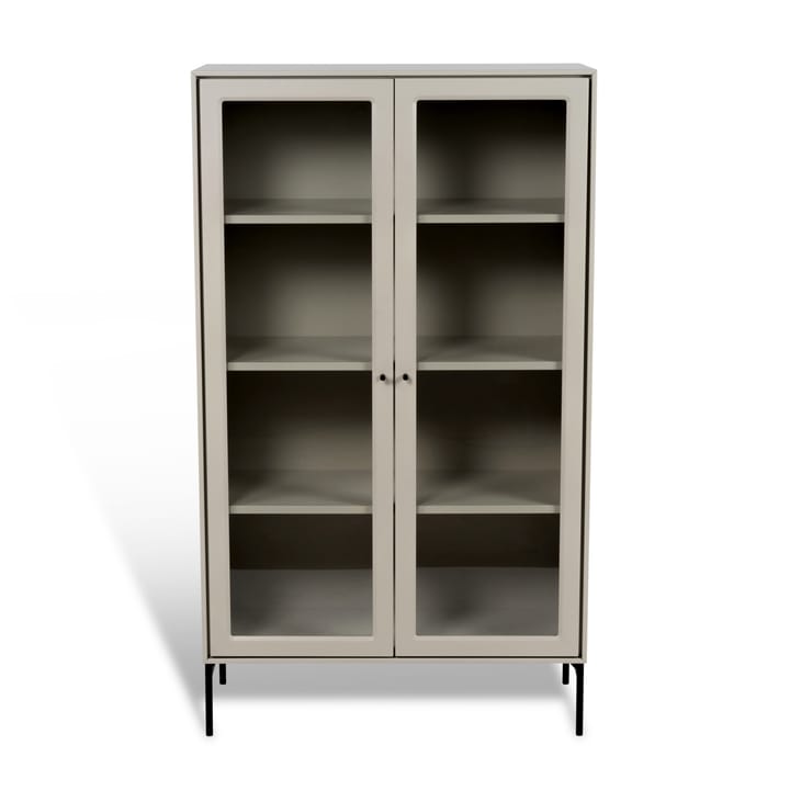 Volt Vitrinenschrank 130 cm beige - Details in Schwarz - Mavis