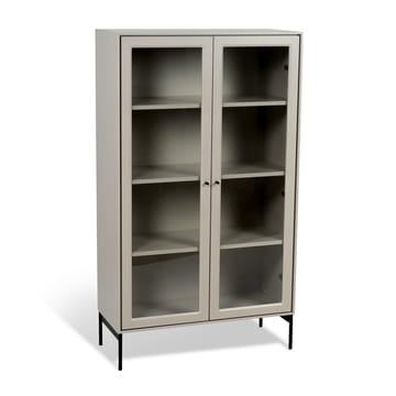 Volt Vitrinenschrank 130 cm beige - Details in Schwarz - Mavis