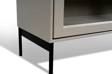 Volt Vitrinenschrank 130 cm beige - Details in Schwarz - Mavis