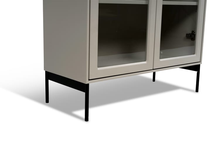 Volt Vitrinenschrank 130 cm beige, Details in Schwarz Mavis