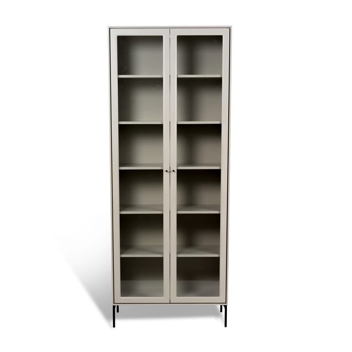 Volt Vitrinenschrank 190 cm beige - Details in Schwarz - Mavis