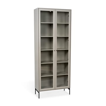 Volt Vitrinenschrank 190 cm beige - Details in Schwarz - Mavis