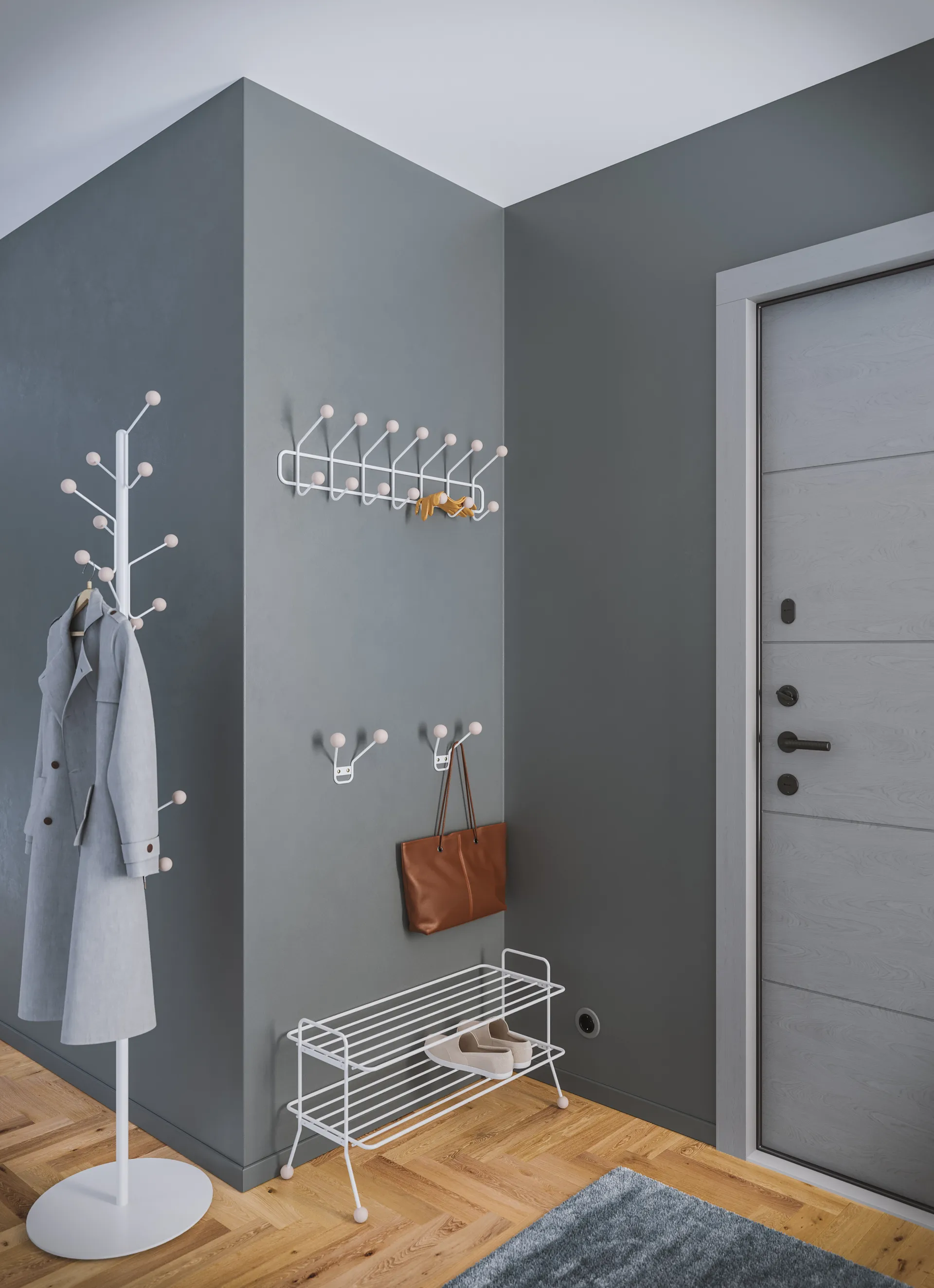 Bill Floor Kleiderhaken, Weiß Maze