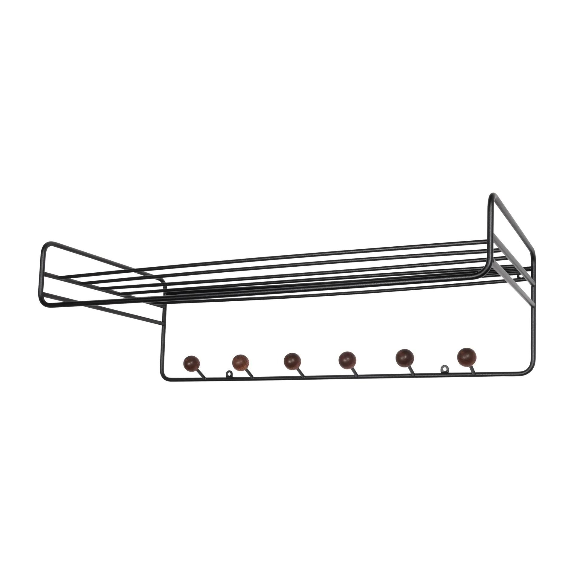 Bill Hat rack Hutablage, Schwarz-dunkelbraun Maze