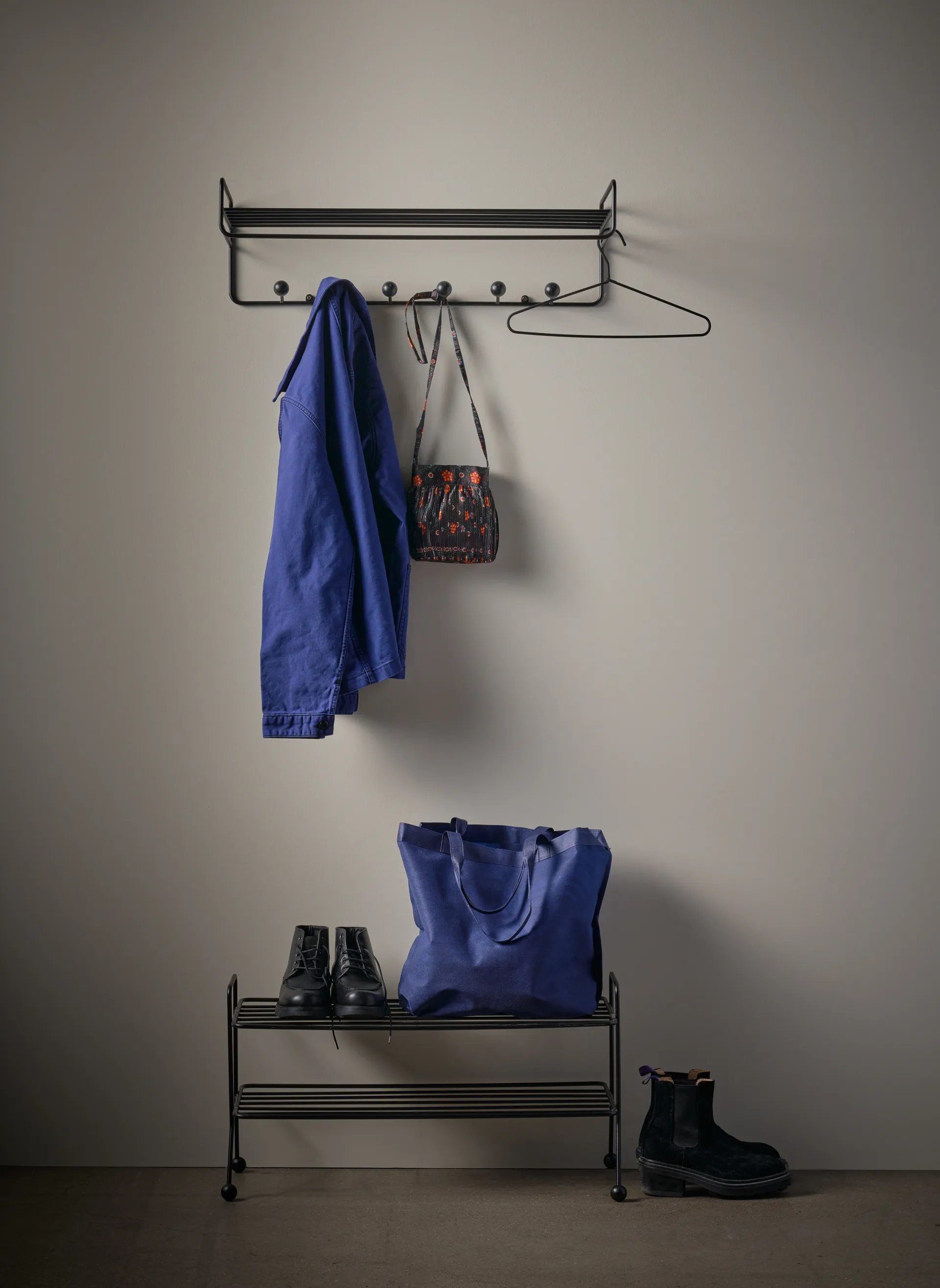 Bill Hat rack Hutablage, Schwarz Maze