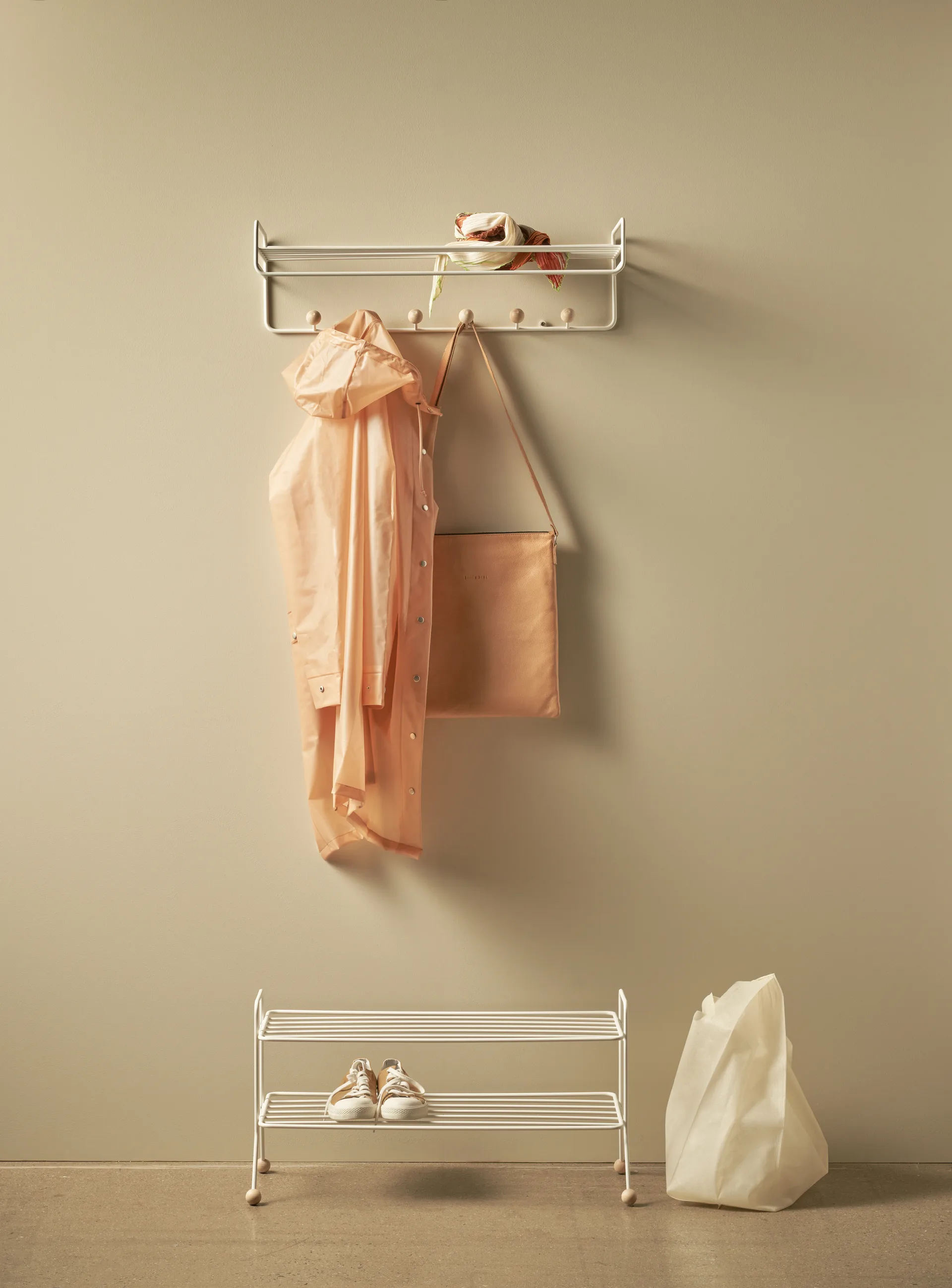 Bill Hat rack Hutablage, Weiß Maze