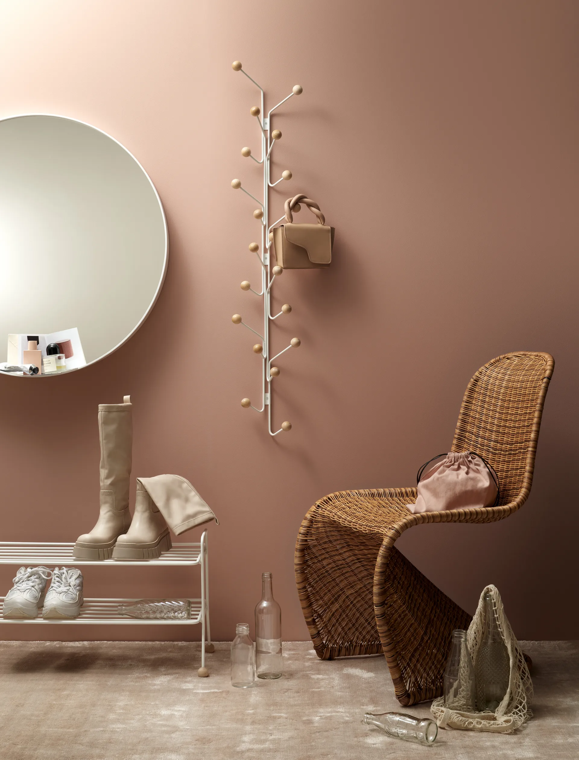 Bill Vertical Kleiderhaken, Greige Maze