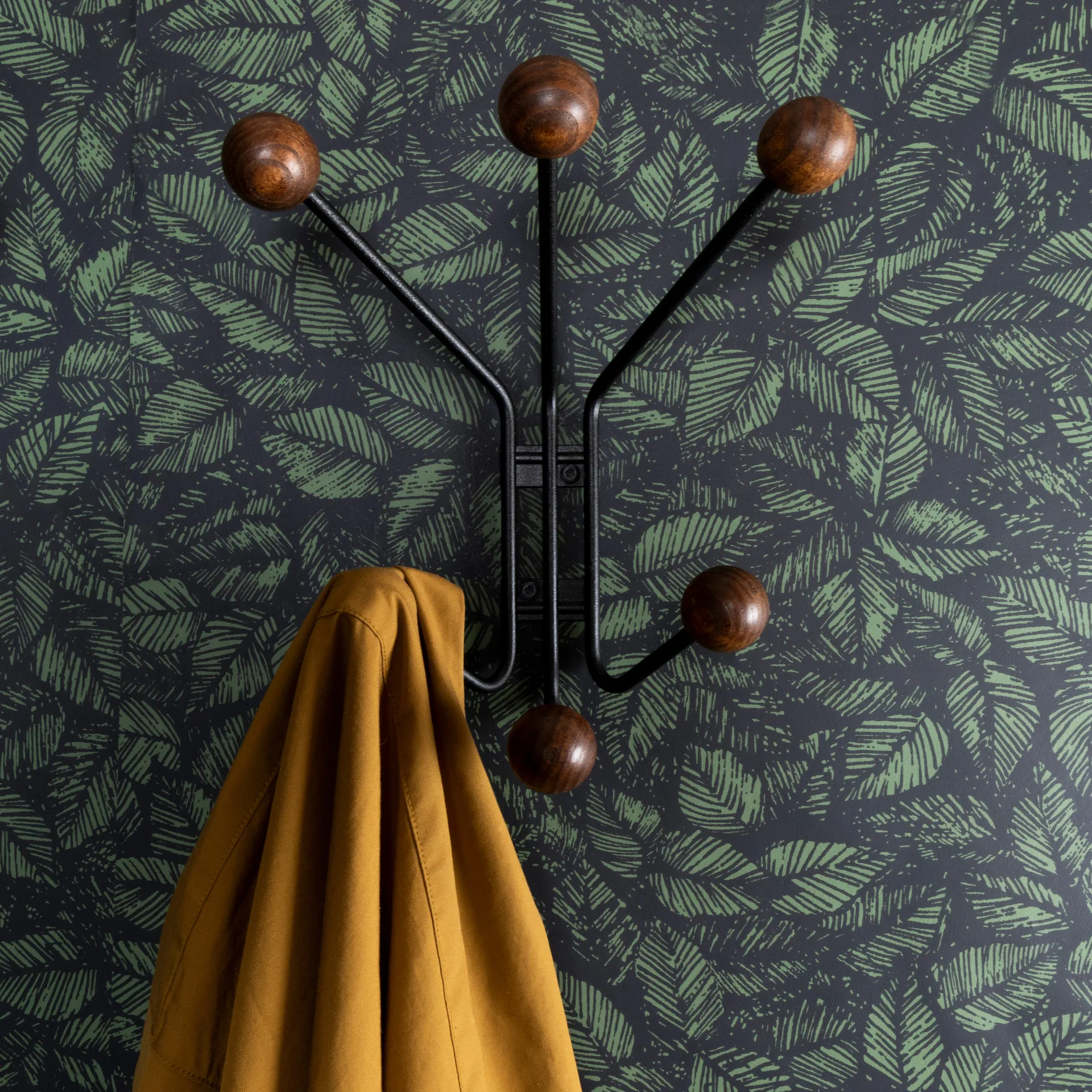 Bill XS Wandhaken, Schwarz-dunkelbraun Maze