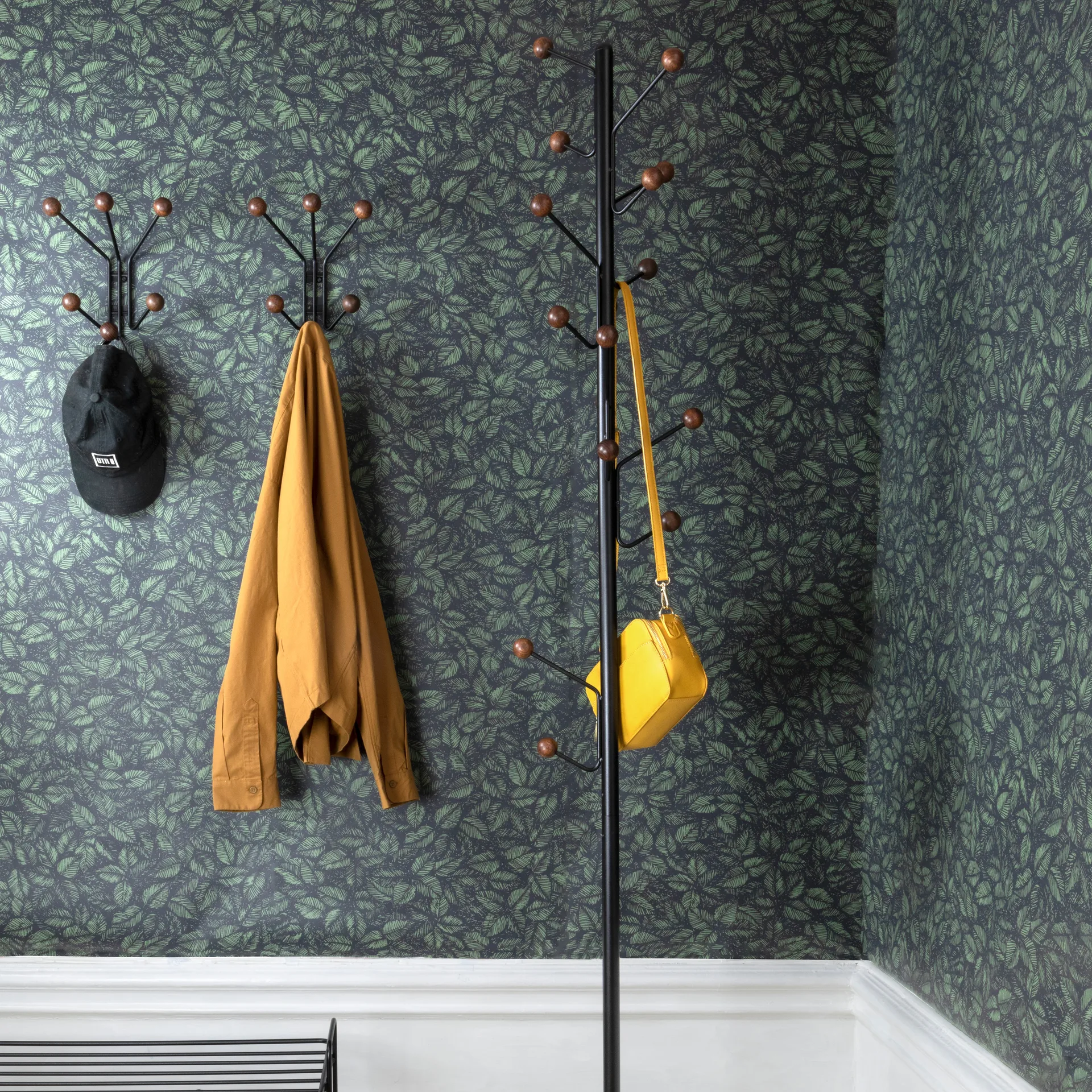 Bill XS Wandhaken, Schwarz-dunkelbraun Maze