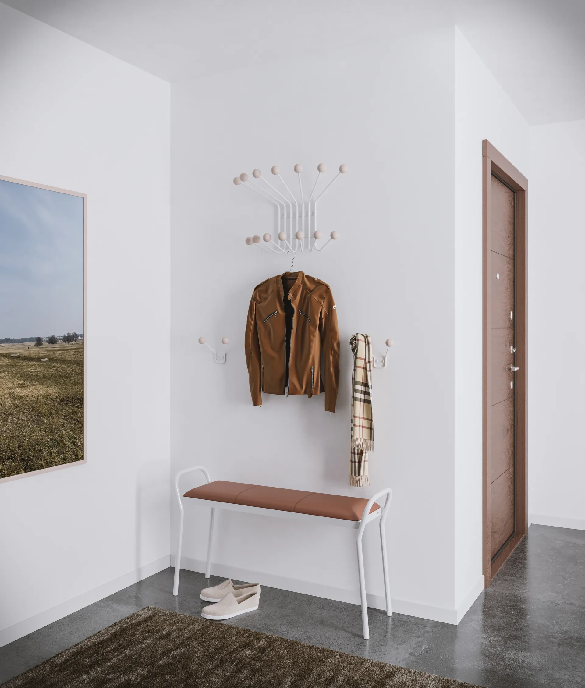 Bill XXS Wandhaken, Greige Maze