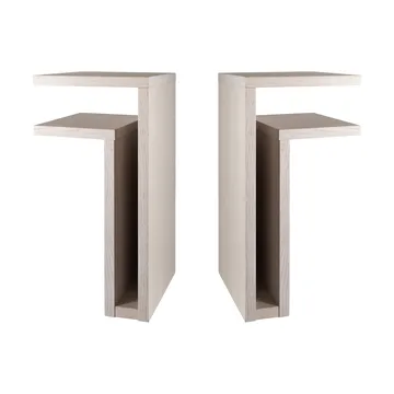 F-shelf Wandregal Eiche weiß rechts + links 2-teilig - Maze