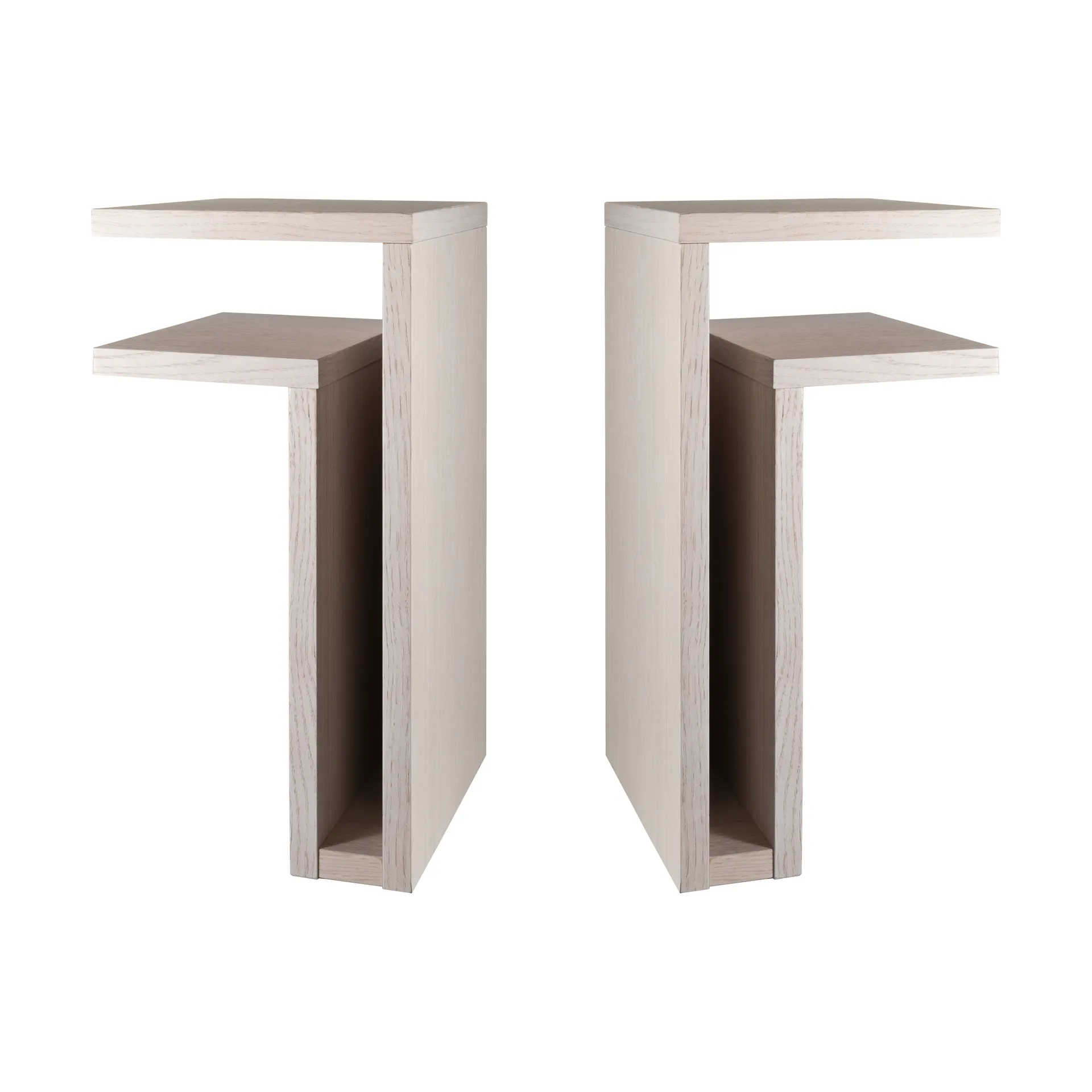 F-shelf Wandregal Eiche weiß rechts + links 2-teilig Maze