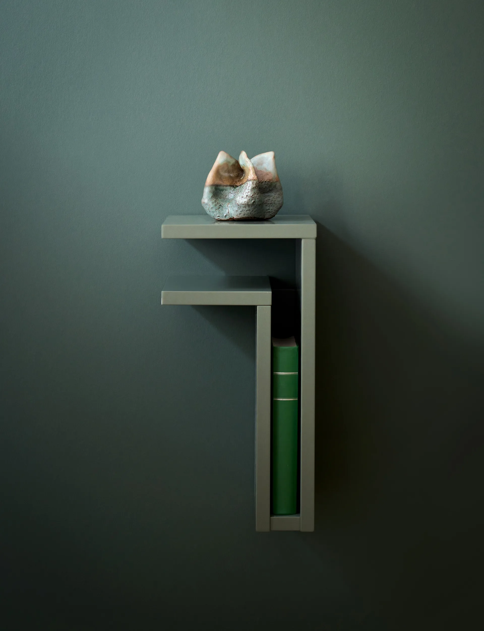 F-shelf Wandregal green grey, Regal nach links Maze