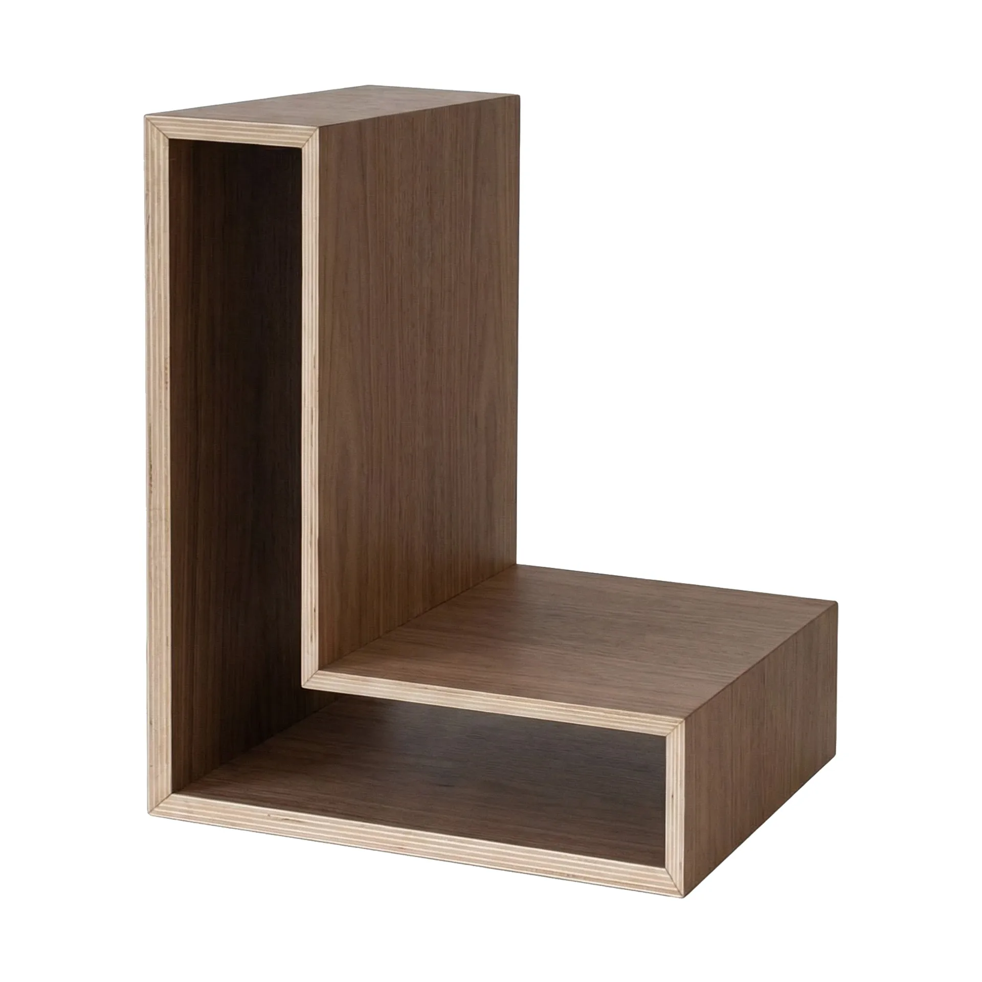 L-shelf Wandregal, Walnuss, 30x38x29 cm Maze