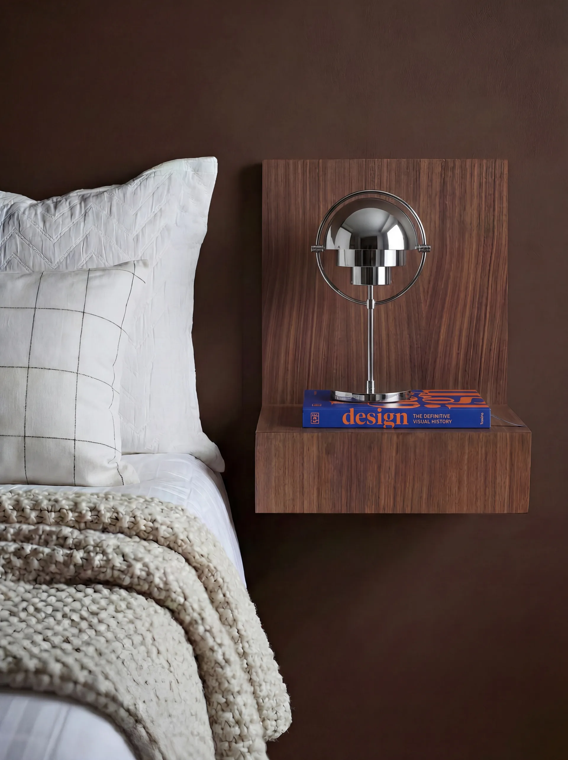 L-shelf Wandregal, Walnuss, 30x38x29 cm Maze